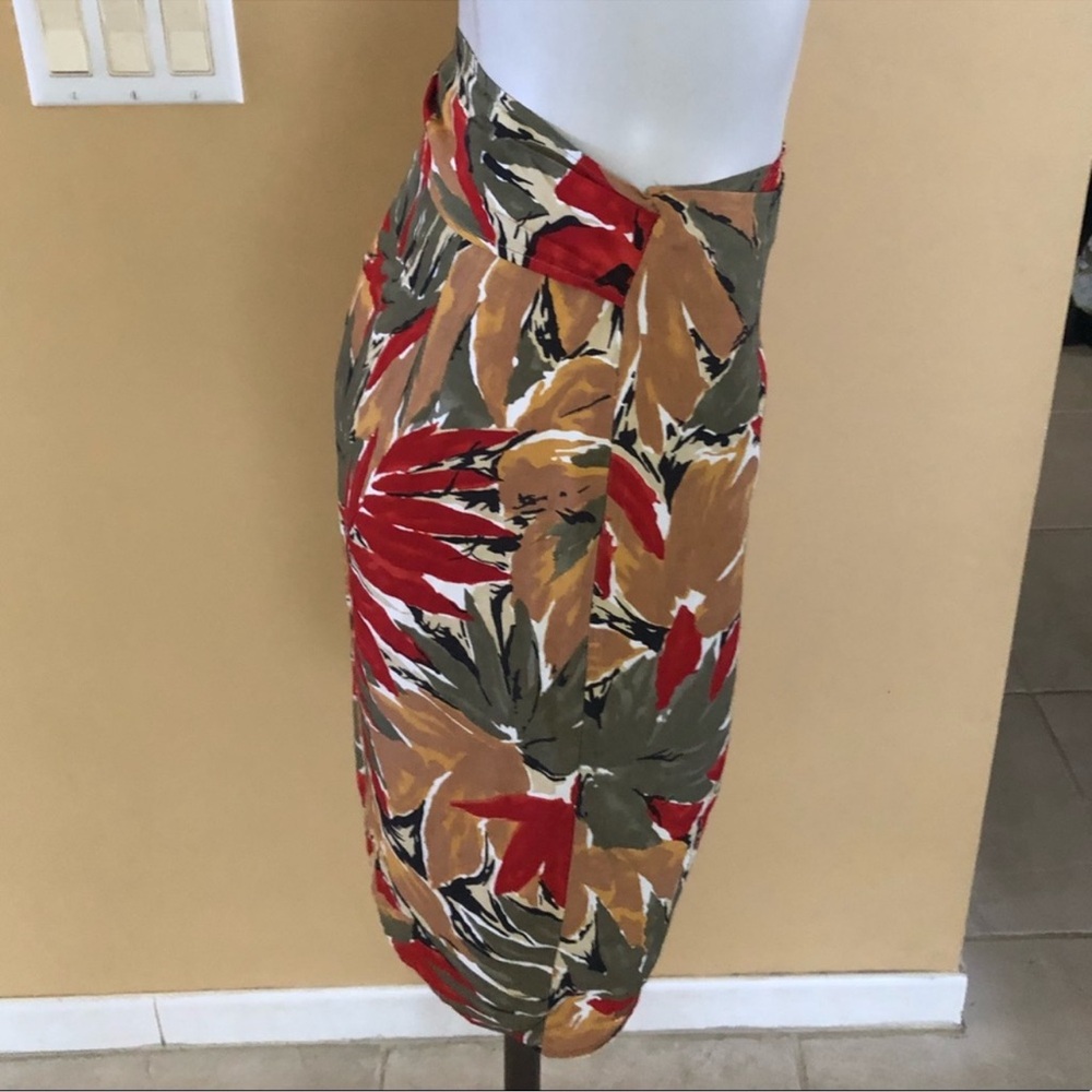 Vintage Tropical Floral Wrap Skirt by Rumours - Size M - Picture 6 of 12